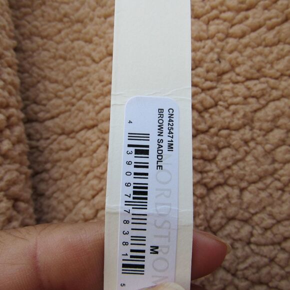 Caslon Faux Shearling Jacket Brown Saddle Color - Picture 4 of 7